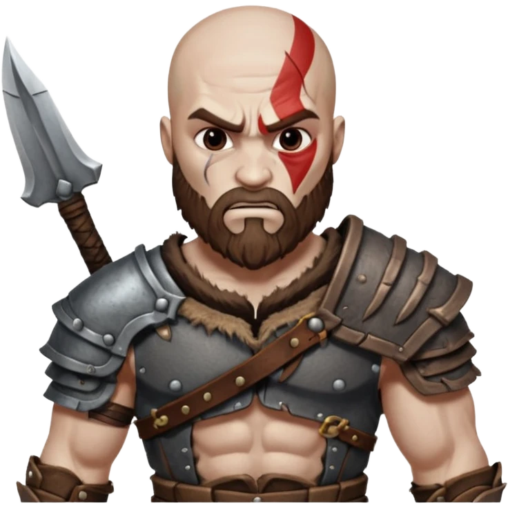 create a emoji for god of war kartos version with his wife of love blueheart emoji