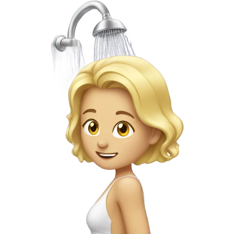 blonde woman getting in shower emoji
