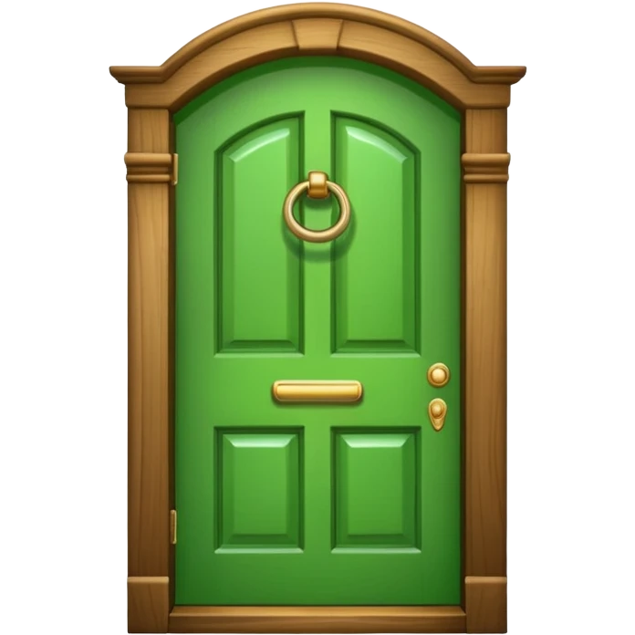 A simple green door emoji in the style of Apple emoji with a handle. emoji