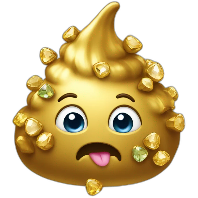 Gold poo with gems emoji