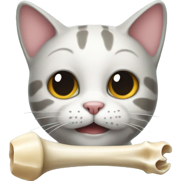 a cat with bone emoji
