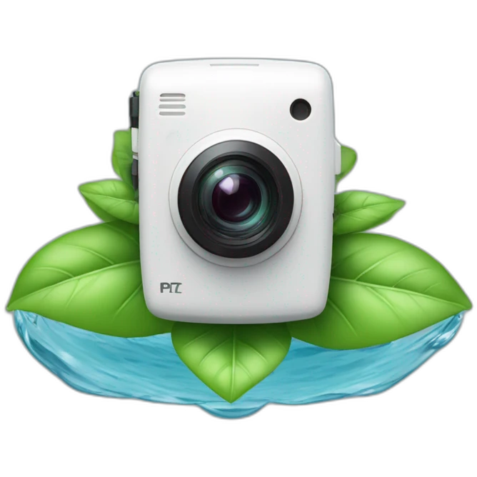 small-leaf-floating-on-water-block-and-security-ptz-camera-behind emoji