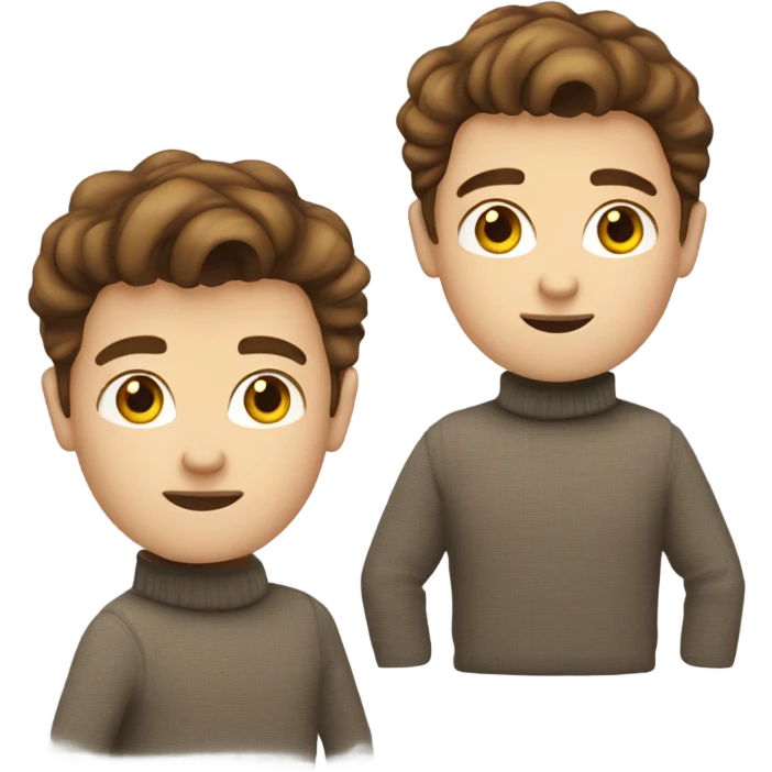 Boy developer with brown hair quiff and beard in turtleneck sweater emoji