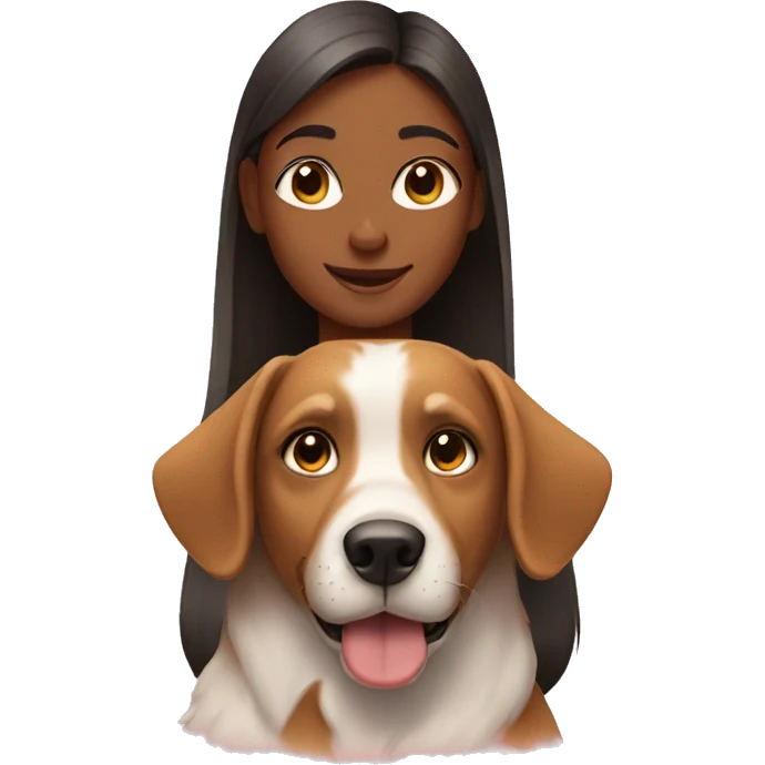 Girl and a dog emoji