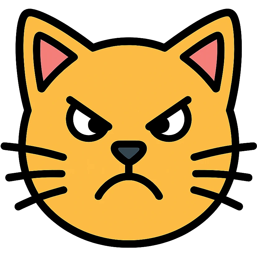 angry cat icon with color outline emoji