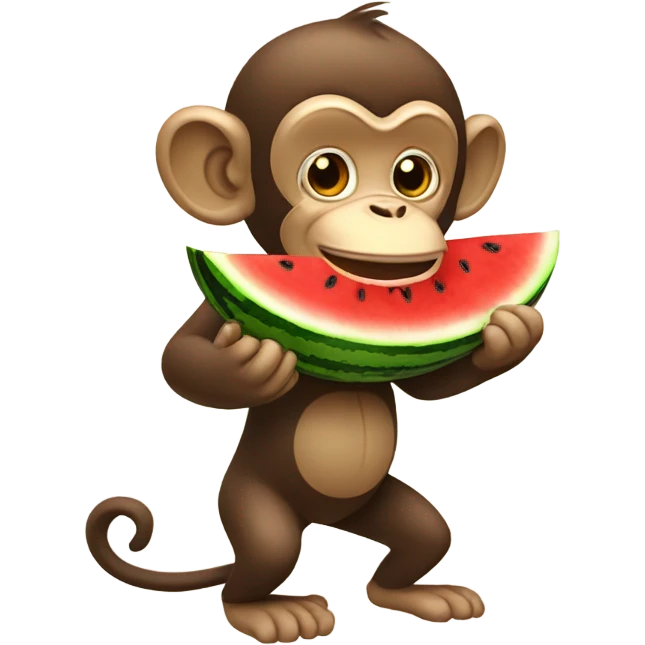 Monkey eating watermelon  emoji