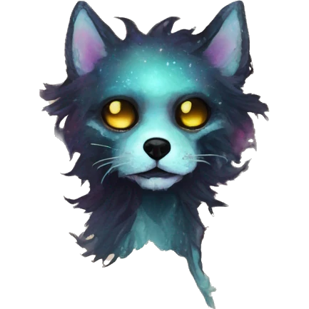 iridescent kintsugi fluffy zombie black brown gold dog fox head zombie skeleton gold mechanical nebula galaxy stars colorful flowers fairy lights vintage zombie emoji