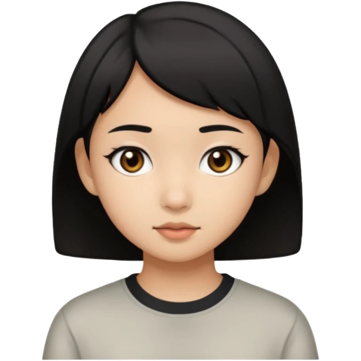 Create an icon of A light brown skinned Asian teenage girl who has black eyes and short black hair emoji