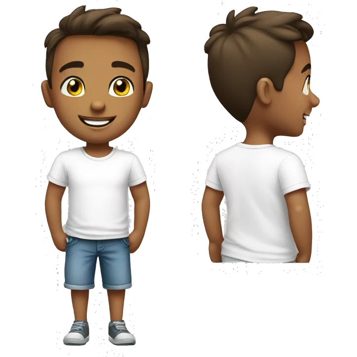 smiling boy in white t shirt emoji