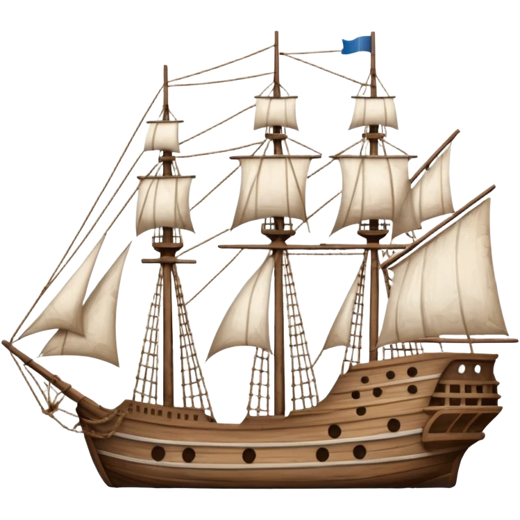 An old ship with masts and sails emoji