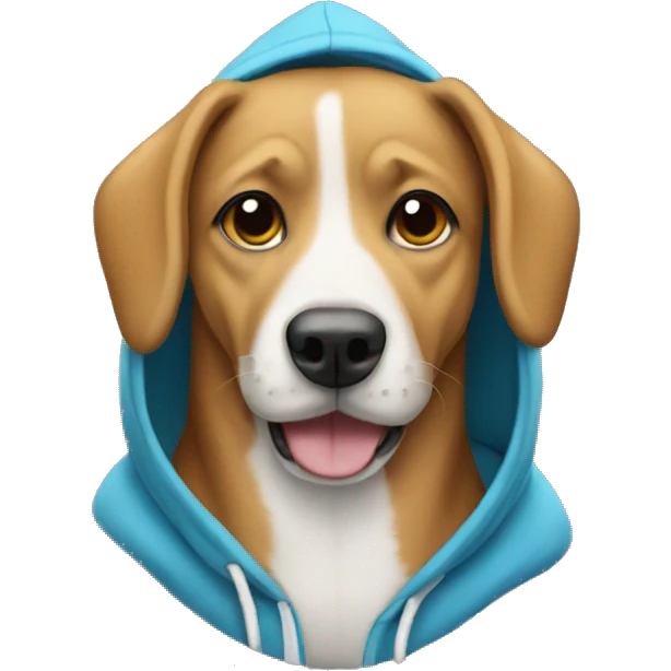 dog wearing a hoodie emoji