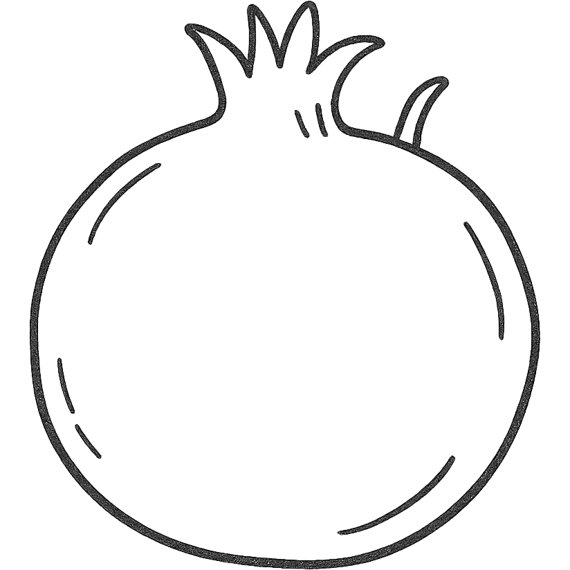 hand drawn outlined pomegranate icon emoji