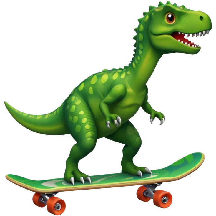 Dinosaur on a skateboard emoji