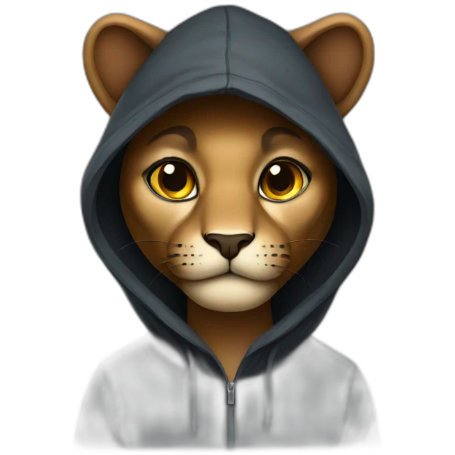 Panther wearing a hoodie  emoji