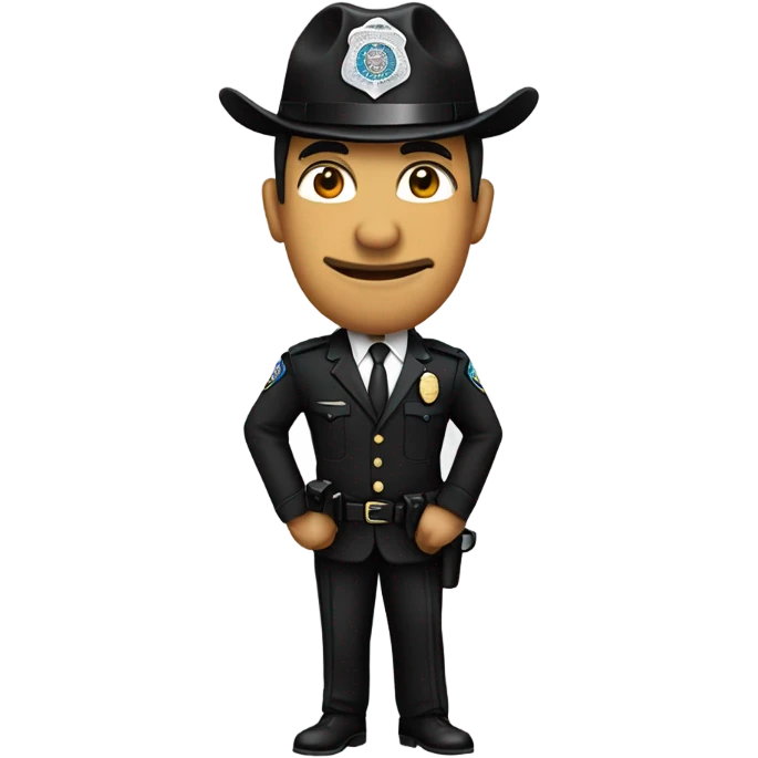Hawaiian 1899 style western police commissioner with a black suit and tie  emoji