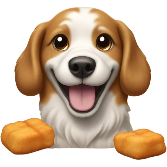 Dog eating chicken nuggets  emoji