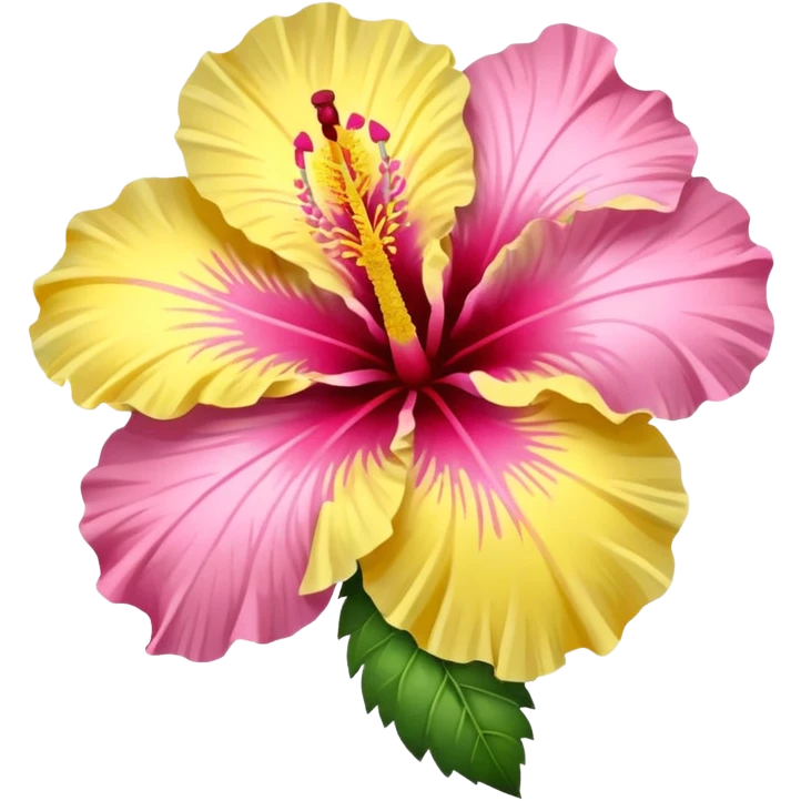 yellow and pink hibiscus flower emoji