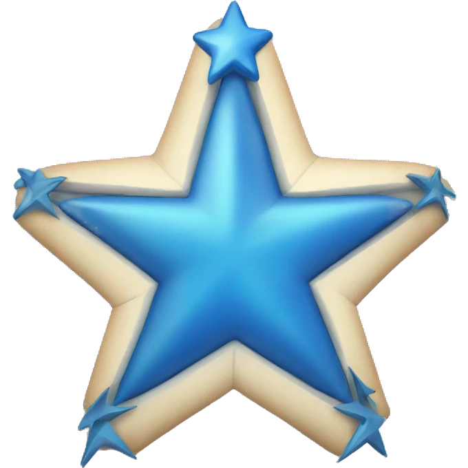 Blue star with the letter iv in the middle emoji