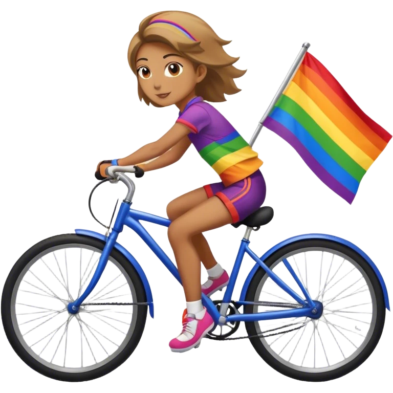Bike lgbt girl  emoji