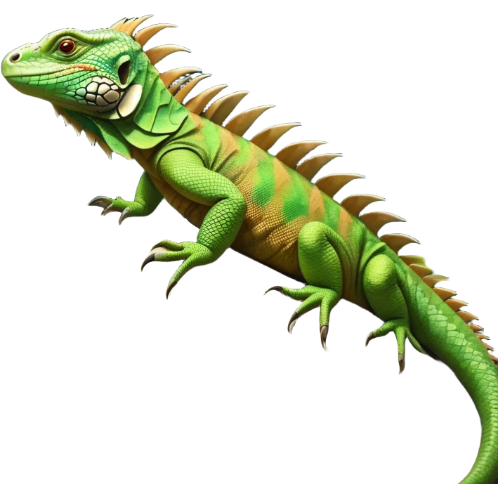 cinematic-iguana-realistic-full-body-basking-emoji,-long-scaly-body-stretched-out-on-a-sunlit-rock,-spiny-ridge-running-down-its-back,-textured-green-and-brown-skin-dappled-with-light,-sharp-intelligent-eyes-studying-the-surroundings,-long-tail-draped-over-the-stone,-simplified-yet-realistic-focused-features,-highly-detailed,-glowing-with-a-warm-tropical-glow

 emoji