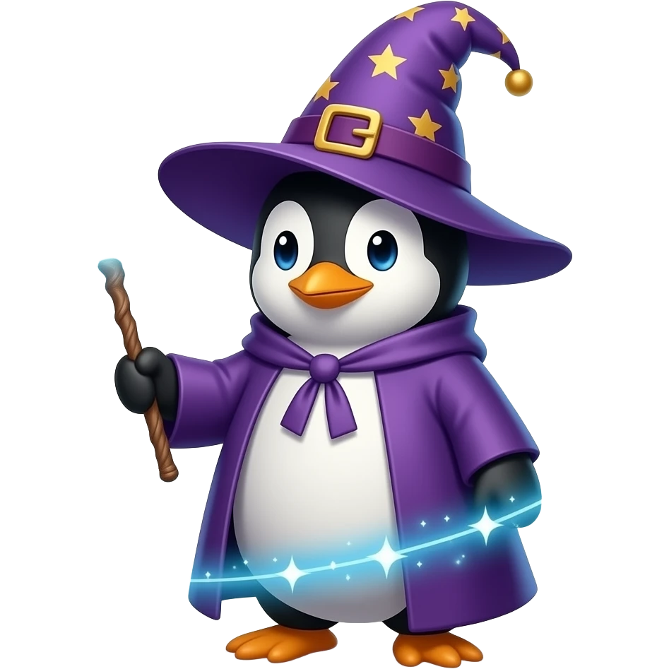 Penguin Wizard emoji