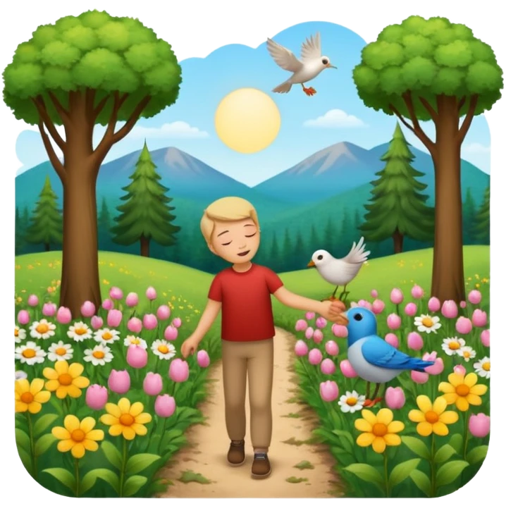 Наша мова волошкова, солов'їна, гомінка,
Мова пише на долоні — долі лінія тривка,
Наша мова як любисток, мліє в пахощах садів,
Рідна мова ще в колисці пестила нас уві сні.  Згенеруй вірш мовою емодзі emoji