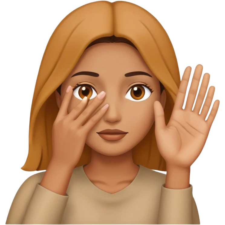 Baddie with hi and hand covering face emoji