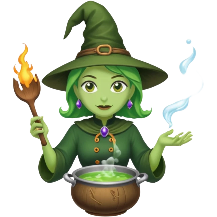 green witch cooking potion emoji