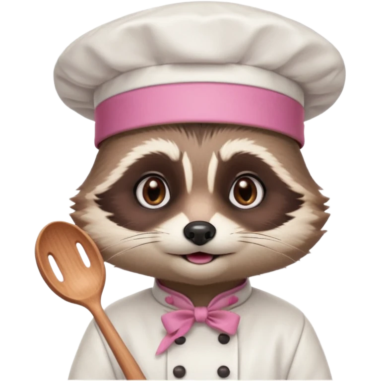 chef pink raccoon emoji