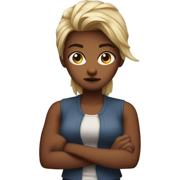 Angry girl with her arms crossed  emoji