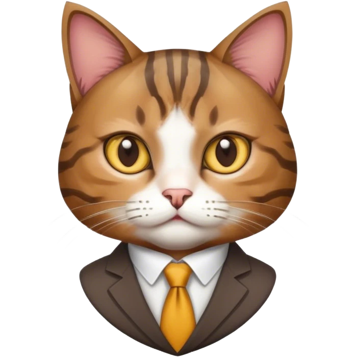 a cat wearing business costume emoji