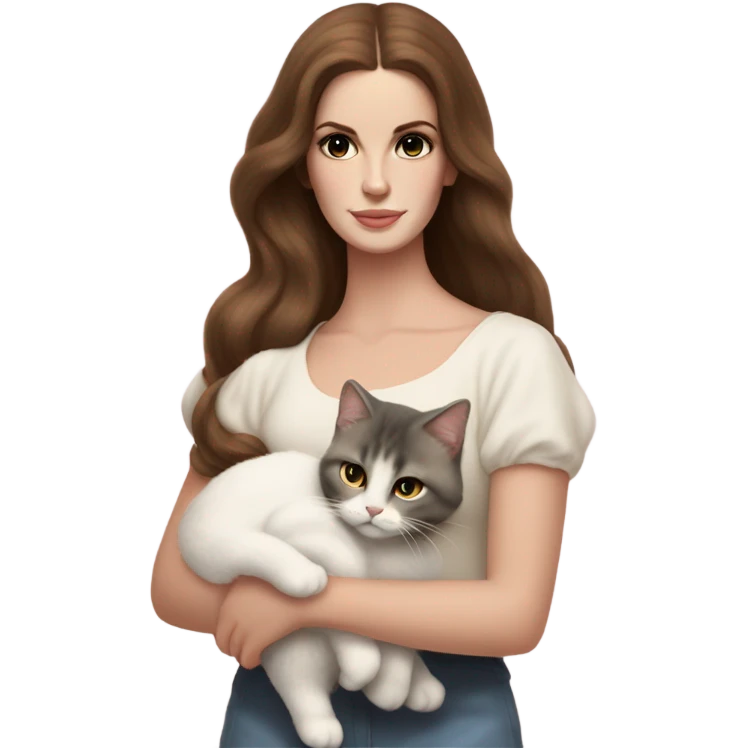 lana del rey holding a cat emoji