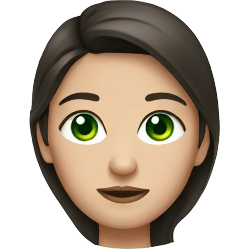 Brunette with green eye emoji