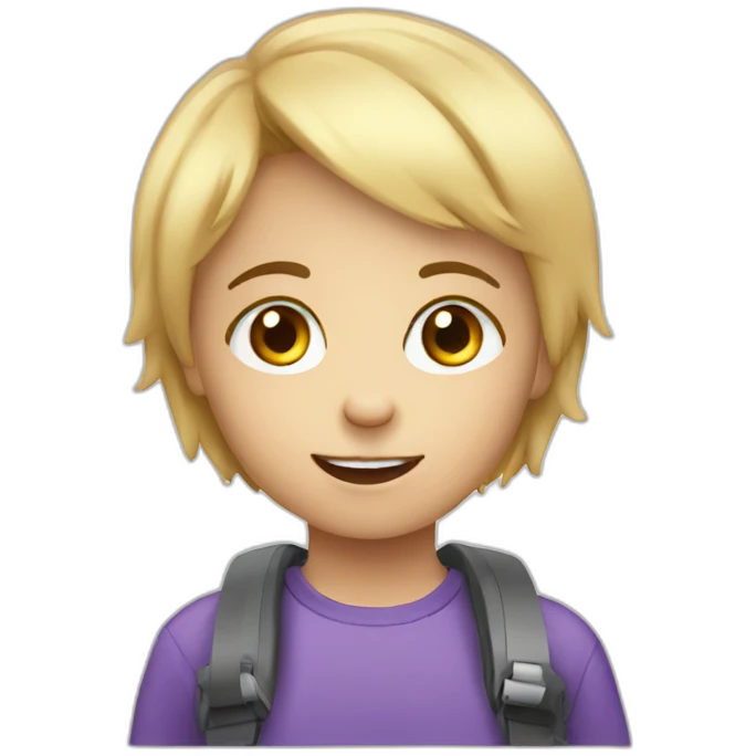 Child using high tech aac emoji