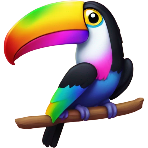 Lisa Frank rainbow toucan  emoji