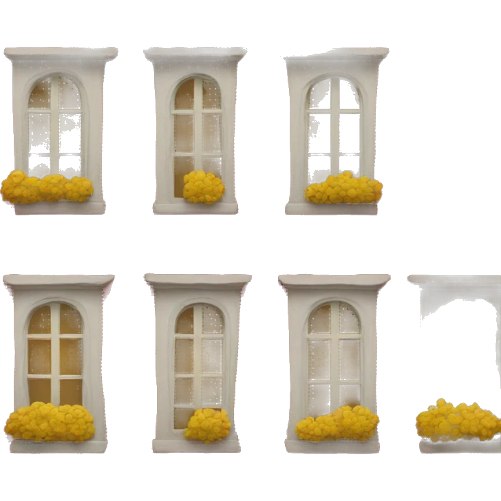 Red house with yellow dog in the window  emoji
