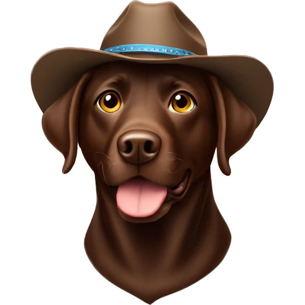 Chocolate lab in cowboy hat emoji