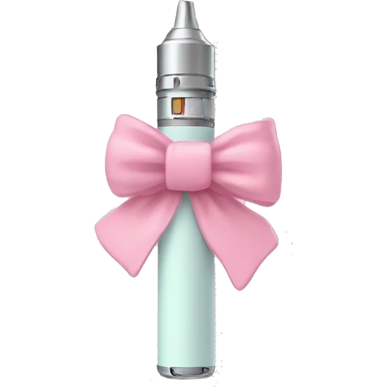 Pastel pink vape with pastel pink bow  emoji