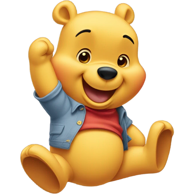 Winne the Pooh waving hello emoji