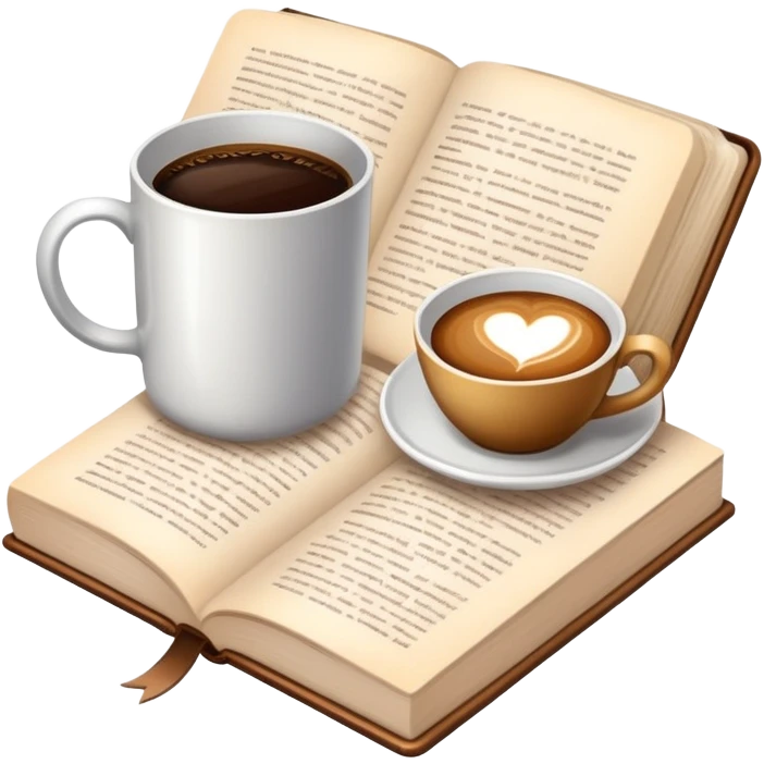 Book and coffee cozy aesthetic  emoji