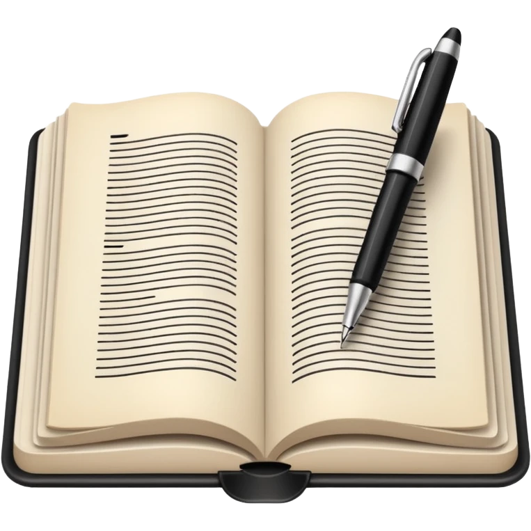 open book with a pen above emoji