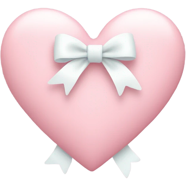 Pastel pink heart with white bow emoji