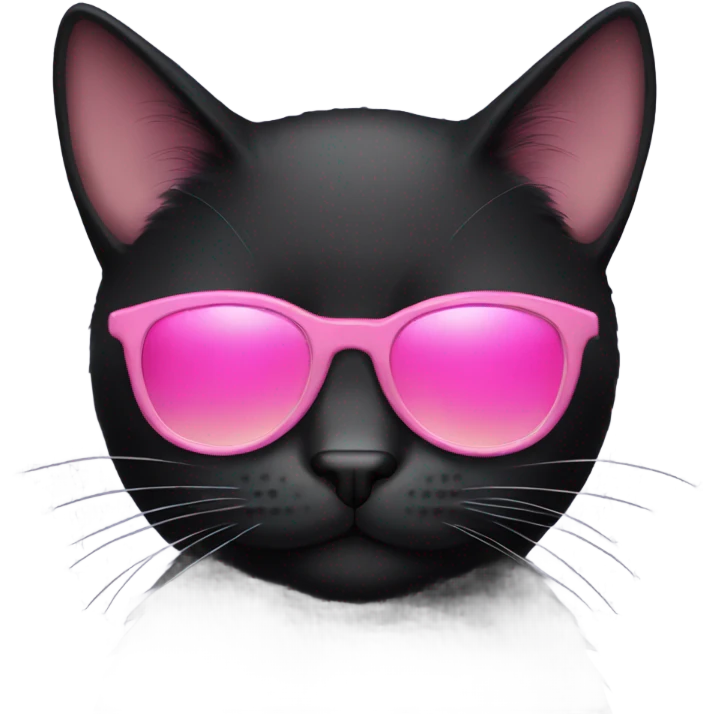 Black cat with pink sunglasses  emoji