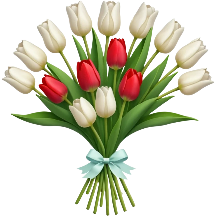 white tulip flower bouquet  emoji