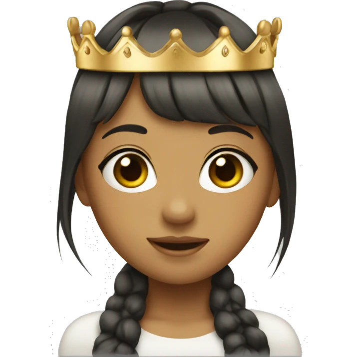 girl with bangs with a crown emoji