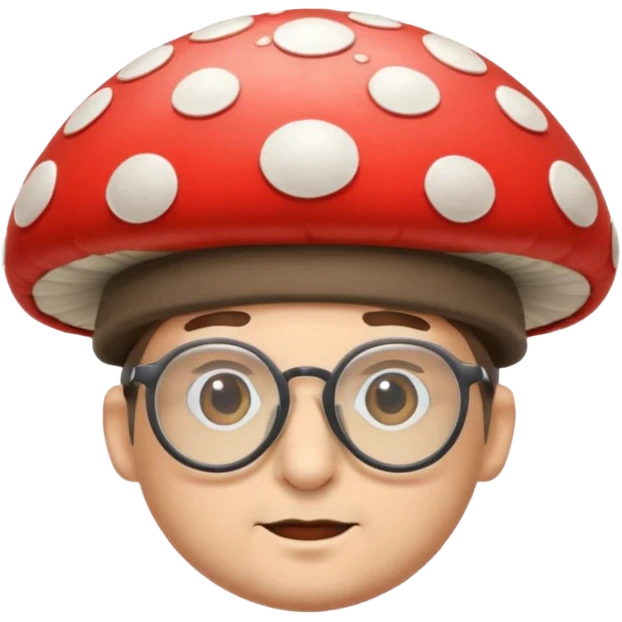 man with mushroom hat and glasses emoji