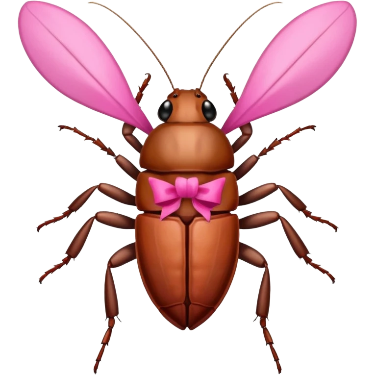 cockroach with pink ribbon pookie emoji