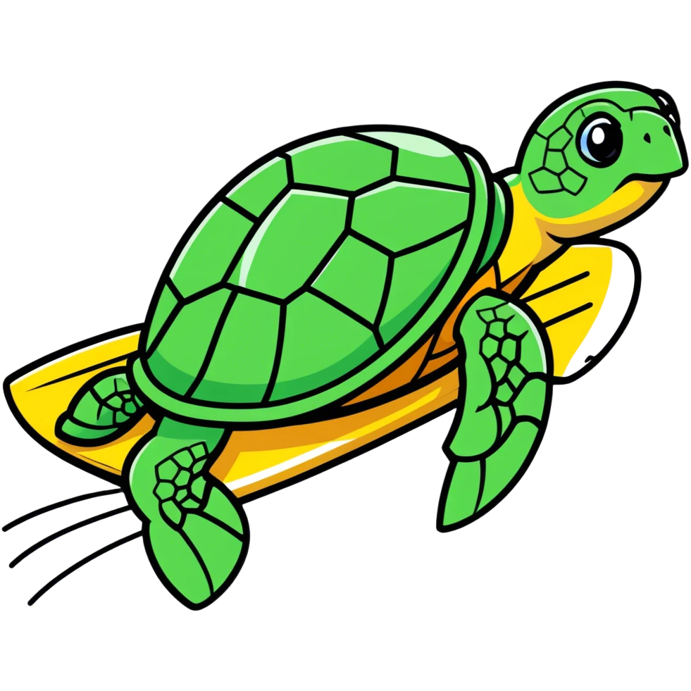 Tortuga haciendo surf emoji