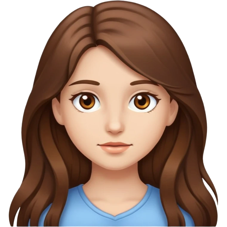 Brown haired girl brown eyes long hair 🥹🫶🏻 emoji