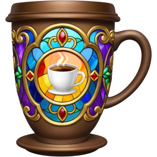 Stained glass coffee cup emoji